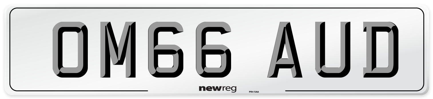 OM66 AUD Number Plate from New Reg